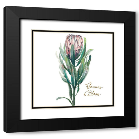 Protea II Black Modern Wood Framed Art Print with Double Matting by Pinto, Patricia