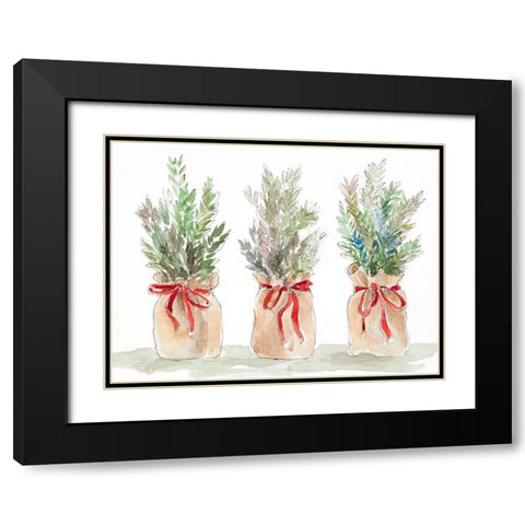 Spruce Wrapped in Burlap Black Modern Wood Framed Art Print with Double Matting by Loreth, Lanie