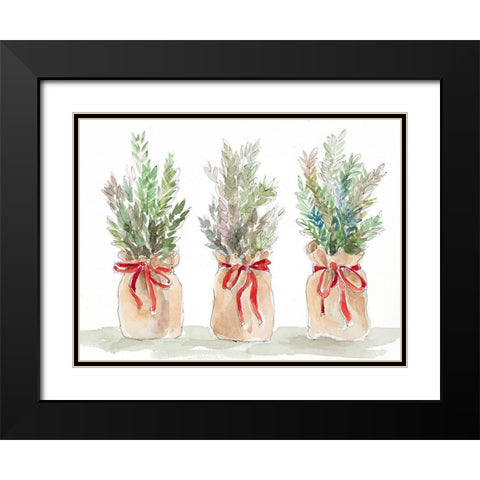 Spruce Wrapped in Burlap Black Modern Wood Framed Art Print with Double Matting by Loreth, Lanie