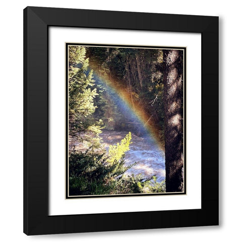 Stream and Rainbow Collide Black Modern Wood Framed Art Print with Double Matting by Coppel, Anna