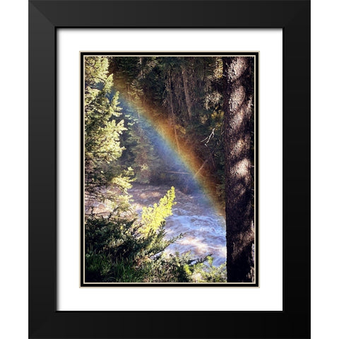 Stream and Rainbow Collide Black Modern Wood Framed Art Print with Double Matting by Coppel, Anna