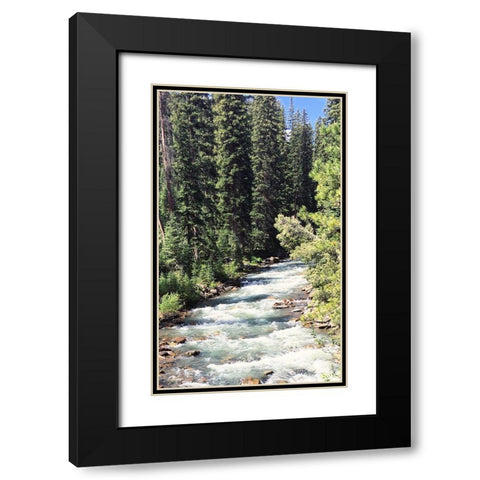 Mountain River Black Modern Wood Framed Art Print with Double Matting by Coppel, Anna