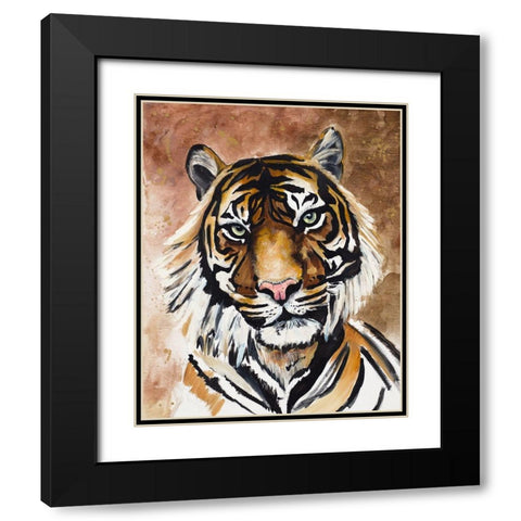 Tiger Black Modern Wood Framed Art Print with Double Matting by Goodrich, Chelsea