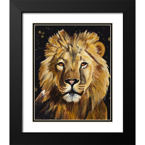 Lion Black Modern Wood Framed Art Print with Double Matting by Goodrich, Chelsea