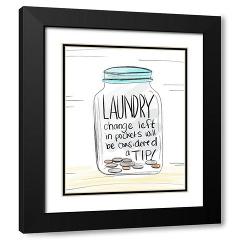 Laundry Tip Jar Black Modern Wood Framed Art Print with Double Matting by Quach, Anna