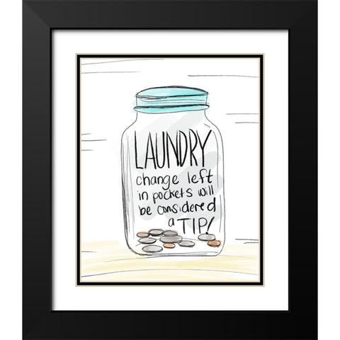 Laundry Tip Jar Black Modern Wood Framed Art Print with Double Matting by Quach, Anna