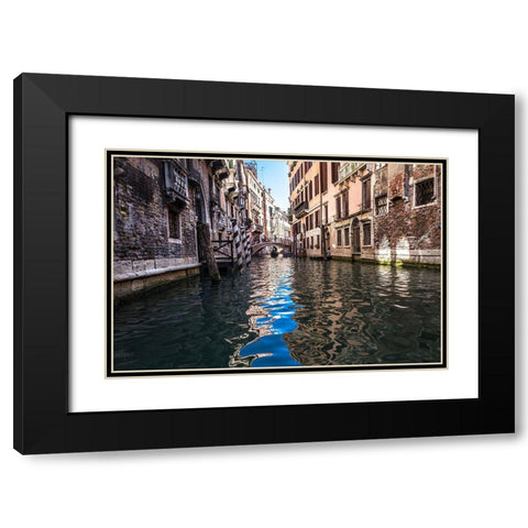 Rivers of Venice Black Modern Wood Framed Art Print with Double Matting by Bill Carson Photography