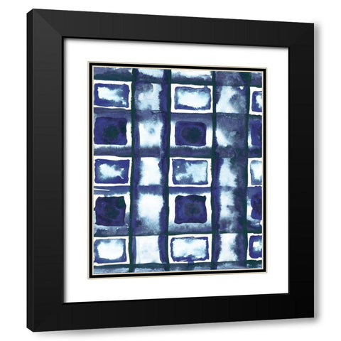 Shibori Box Pattern II Black Modern Wood Framed Art Print with Double Matting by Medley, Elizabeth