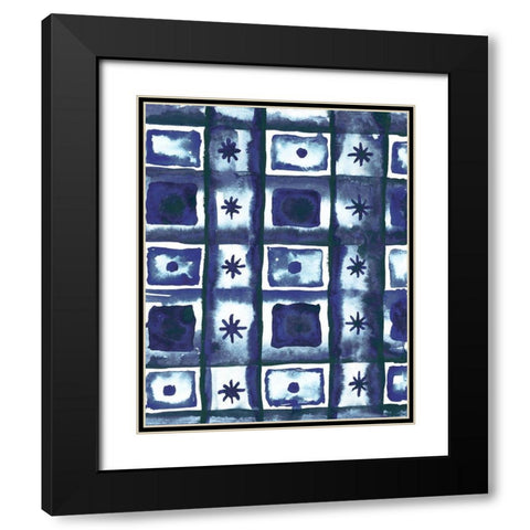 Shibori Box Pattern I Black Modern Wood Framed Art Print with Double Matting by Medley, Elizabeth