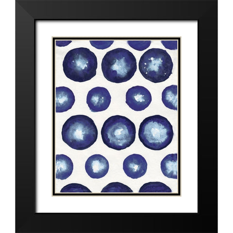 Shibori Dots Black Modern Wood Framed Art Print with Double Matting by Medley, Elizabeth