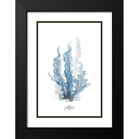 Algae Black Modern Wood Framed Art Print with Double Matting by Pinto, Patricia