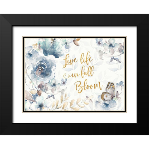 Full Bloom Life Black Modern Wood Framed Art Print with Double Matting by Pinto, Patricia