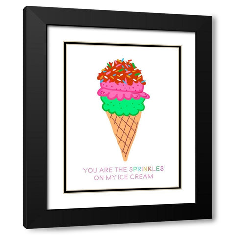 Sprinkles Black Modern Wood Framed Art Print with Double Matting by Del Sol, Ani