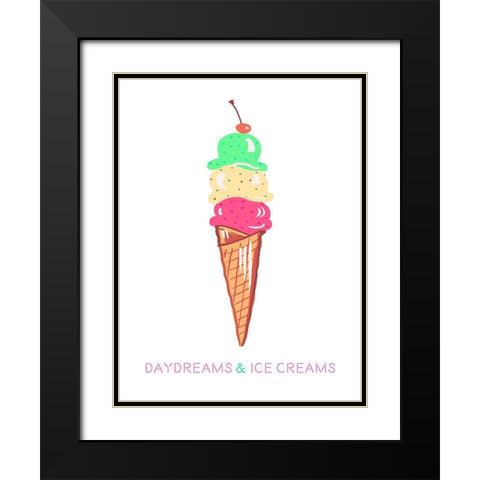 Daydreams and Ice Creams Black Modern Wood Framed Art Print with Double Matting by Del Sol, Ani