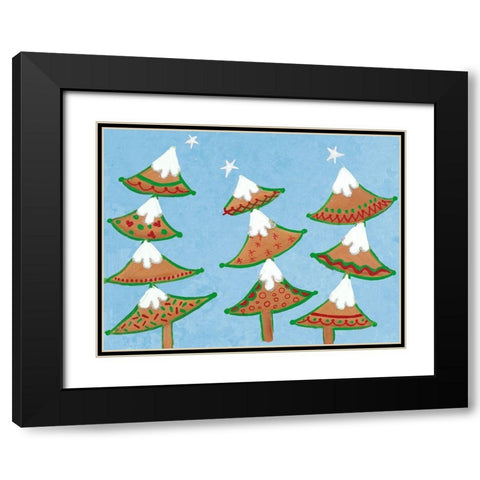 Gingerbread Christmas Craze Black Modern Wood Framed Art Print with Double Matting by Ritter, Gina