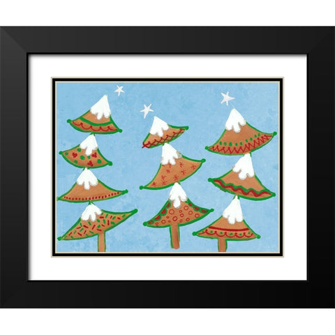 Gingerbread Christmas Craze Black Modern Wood Framed Art Print with Double Matting by Ritter, Gina