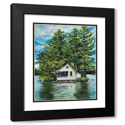 Lake House Black Modern Wood Framed Art Print with Double Matting by DeRice, Julie