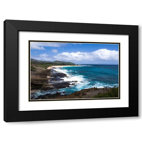 Oahu Rocky Shores II Black Modern Wood Framed Art Print with Double Matting by Bill Carson Photography