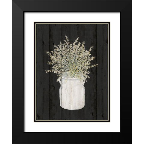 Herbs on Black Wood I Black Modern Wood Framed Art Print with Double Matting by Gaynor, Janice