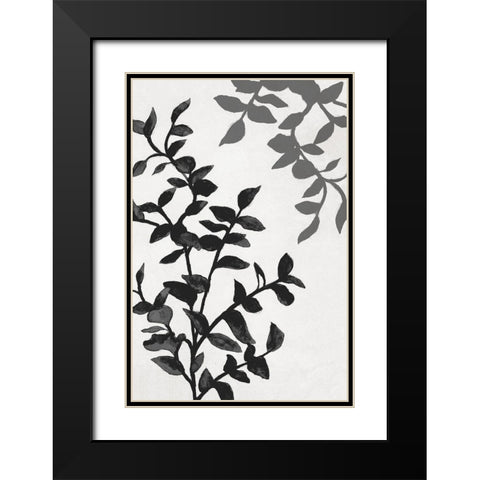 Botanical In Noir II Black Modern Wood Framed Art Print with Double Matting by Gaynor, Janice