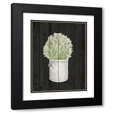 Herbs on Black Wood II Black Modern Wood Framed Art Print with Double Matting by Gaynor, Janice