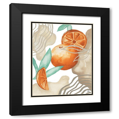 Art Deco Orange Black Modern Wood Framed Art Print with Double Matting by Medley, Elizabeth