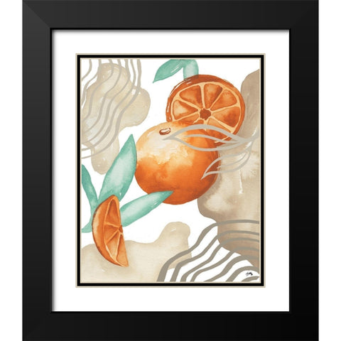 Art Deco Orange Black Modern Wood Framed Art Print with Double Matting by Medley, Elizabeth