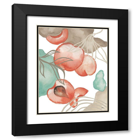 Art Deco Peach Black Modern Wood Framed Art Print with Double Matting by Medley, Elizabeth