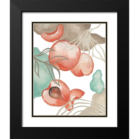 Art Deco Peach Black Modern Wood Framed Art Print with Double Matting by Medley, Elizabeth
