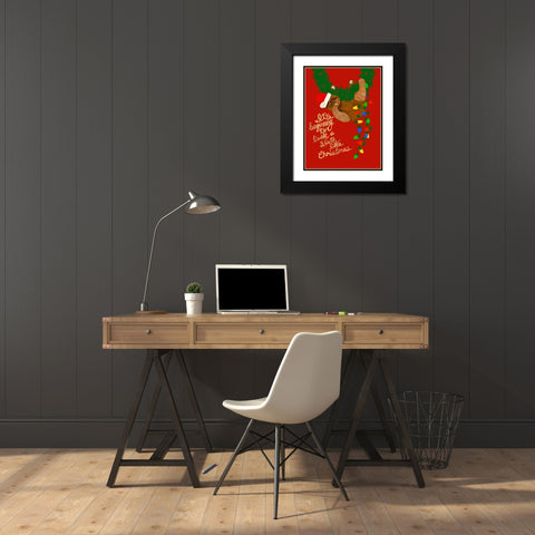Sloth Like Christmas Black Modern Wood Framed Art Print with Double Matting by Bucheli, Jen