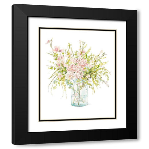 Flowers in Glass Vase Black Modern Wood Framed Art Print with Double Matting by Pinto, Patricia