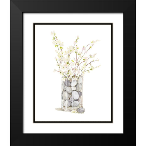 Spring Vase with Rocks Black Modern Wood Framed Art Print with Double Matting by Pinto, Patricia
