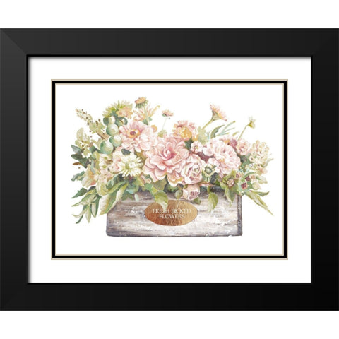 Flowers in Wooden Planter Black Modern Wood Framed Art Print with Double Matting by Pinto, Patricia