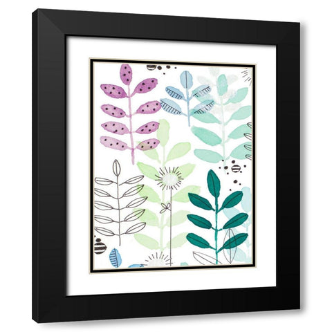 Botanics I Black Modern Wood Framed Art Print with Double Matting by Krinlox