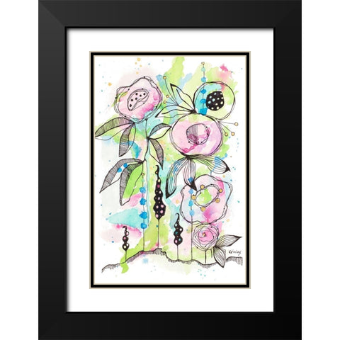 Blooming Summer I Black Modern Wood Framed Art Print with Double Matting by Krinlox