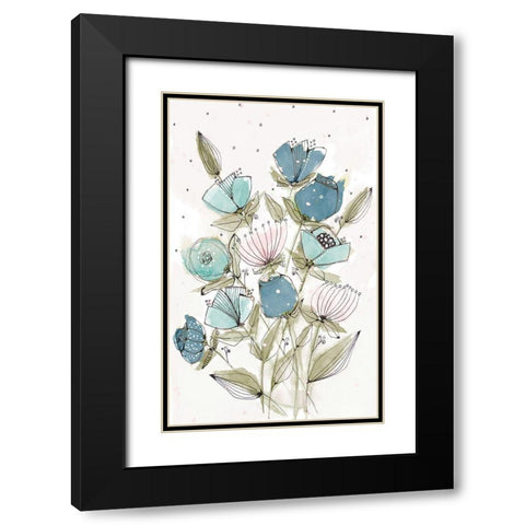 Blooming Spring II Black Modern Wood Framed Art Print with Double Matting by Krinlox