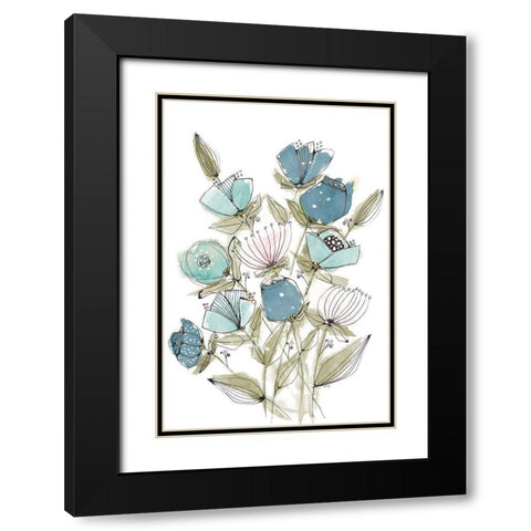 Blooming Spring II Black Modern Wood Framed Art Print with Double Matting by Krinlox