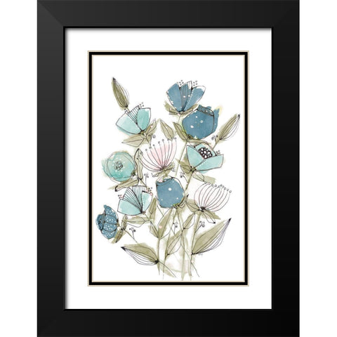 Blooming Spring II Black Modern Wood Framed Art Print with Double Matting by Krinlox