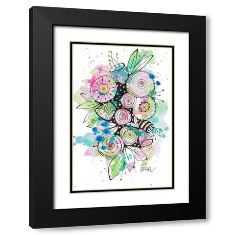 Blooming Summer II Black Modern Wood Framed Art Print with Double Matting by Krinlox