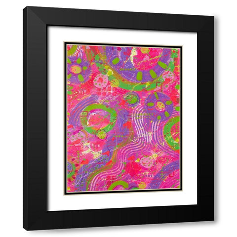 Another Time Abstract Black Modern Wood Framed Art Print with Double Matting by Mosher, Deidre