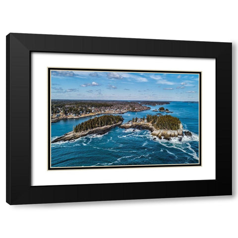 Aerial Islands Black Modern Wood Framed Art Print with Double Matting by Veilleux, Jason