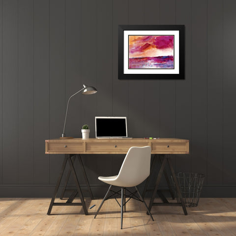 Reflection of a Crimson Sky Black Modern Wood Framed Art Print with Double Matting by Loreth, Lanie