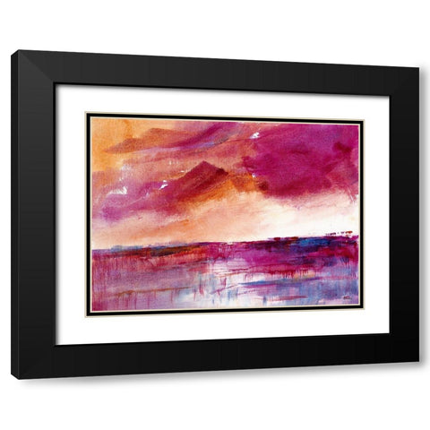 Reflection of a Crimson Sky Black Modern Wood Framed Art Print with Double Matting by Loreth, Lanie
