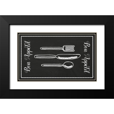 Bon Appetit Black Modern Wood Framed Art Print with Double Matting by Metz, Andi