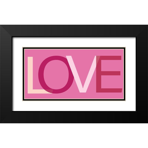 Love Black Modern Wood Framed Art Print with Double Matting by SD Graphics Studio