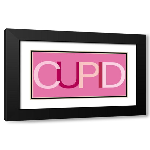 Cupid Black Modern Wood Framed Art Print with Double Matting by SD Graphics Studio
