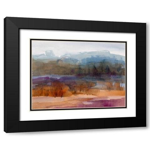 Mountain Lake Abstract Black Modern Wood Framed Art Print with Double Matting by Loreth, Lanie