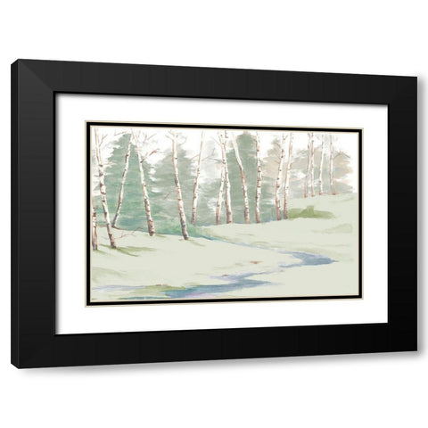 Winter Landscape Black Modern Wood Framed Art Print with Double Matting by Pinto, Patricia