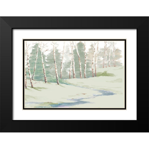 Winter Landscape Black Modern Wood Framed Art Print with Double Matting by Pinto, Patricia