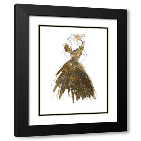 Fashion in Gold I Black Modern Wood Framed Art Print with Double Matting by Pinto, Patricia